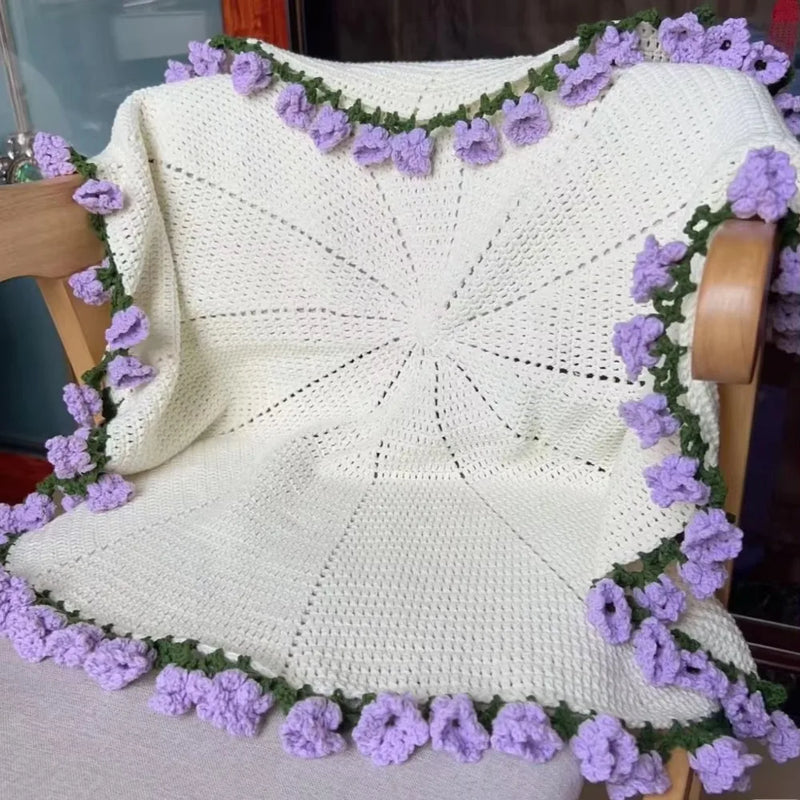 Crochet Rose Bouquet Blanket 80cm