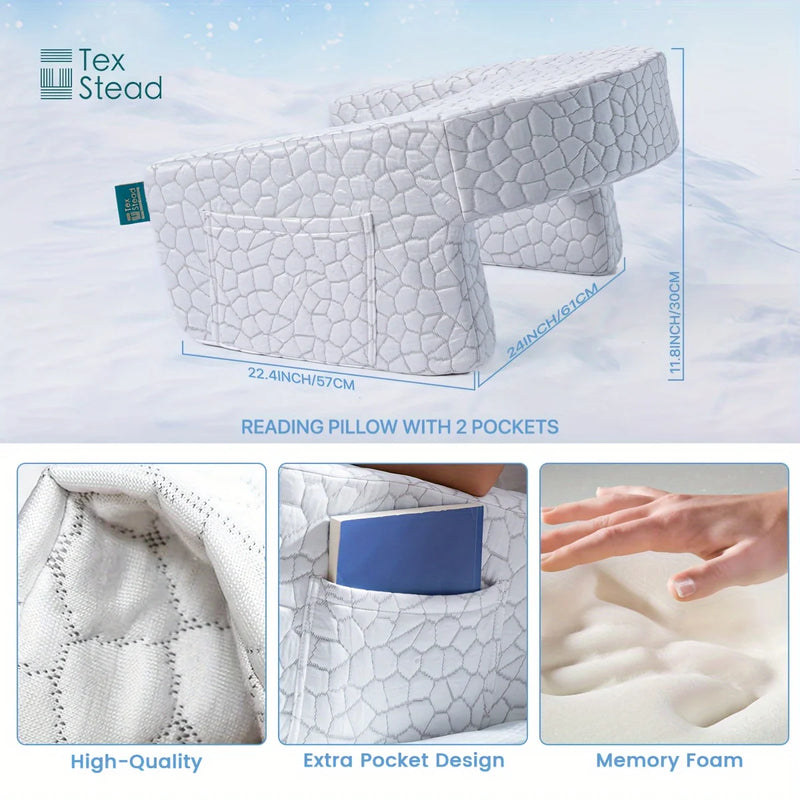Extra Large Arm Rest Pillow for Adult, Memory Foam Bed Rest Pillow for Reading