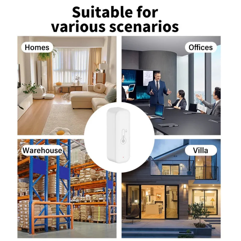 Tuya Wifi Temperature and Humidity Smart Home Thermometer Hygrometer APP Remote Alarm Work with Alexa Google Home