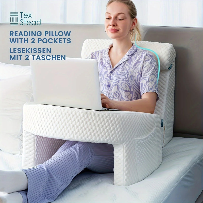 Extra Large Arm Rest Pillow for Adult, Memory Foam Bed Rest Pillow for Reading