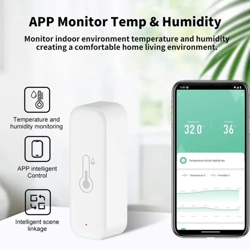 Tuya Wifi Temperature and Humidity Smart Home Thermometer Hygrometer APP Remote Alarm Work with Alexa Google Home